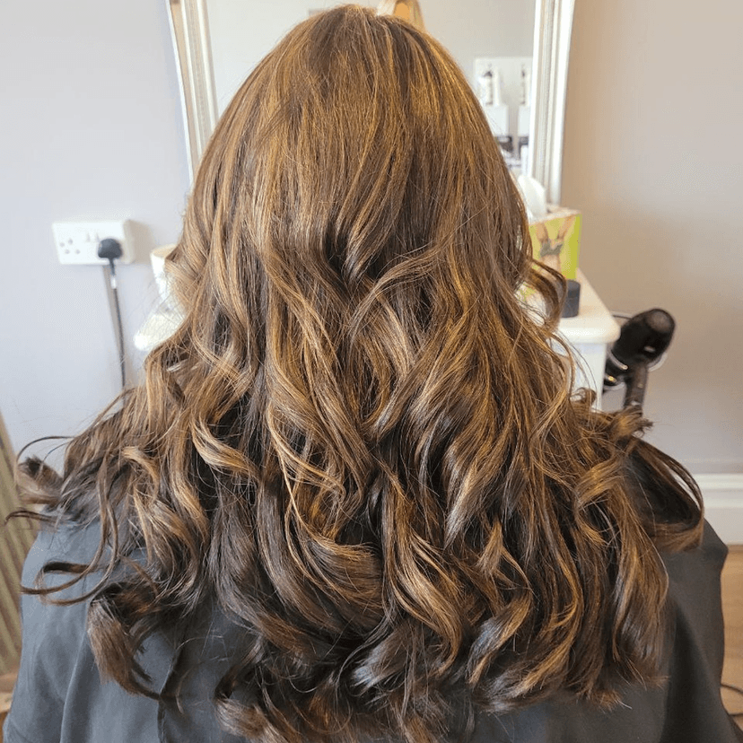 brunette curly hair