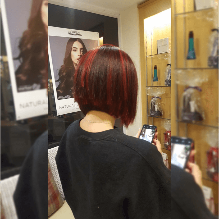 short red bob haircut