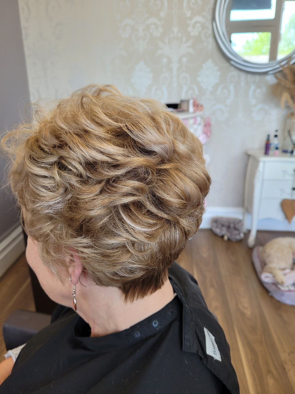 short blonde hair side view